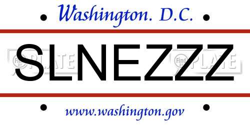 SLNEZZZ District Of Columbia License Plate