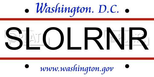 SLOLRNR District Of Columbia License Plate