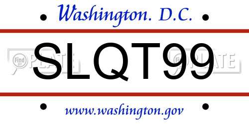 SLQT99 District Of Columbia License Plate