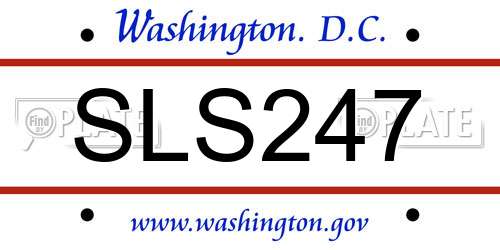 SLS247 District Of Columbia License Plate