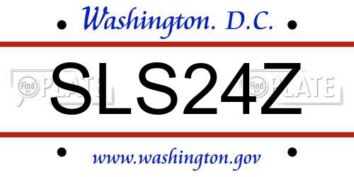 SLS24Z District Of Columbia License Plate