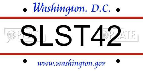 SLST42 District Of Columbia License Plate