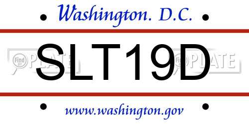 SLT19D District Of Columbia License Plate