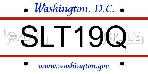 SLT19Q District Of Columbia License Plate