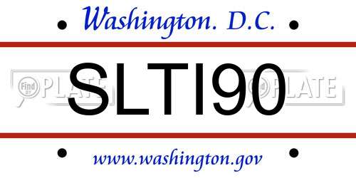 SLTI90 District Of Columbia License Plate