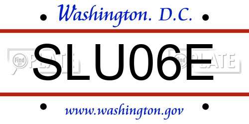 SLU06E District Of Columbia License Plate