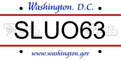 SLUO63 District Of Columbia License Plate