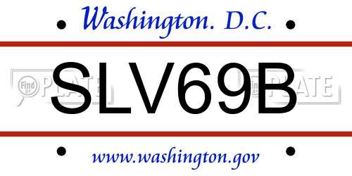 SLV69B District Of Columbia License Plate