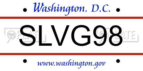 SLVG98 District Of Columbia License Plate