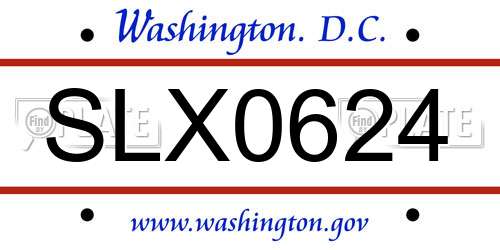 SLX0624 District Of Columbia License Plate