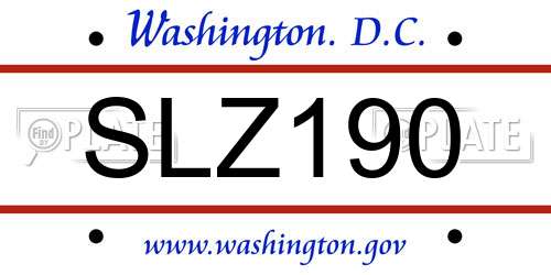 SLZ190 District Of Columbia License Plate