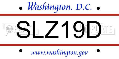 SLZ19D District Of Columbia License Plate