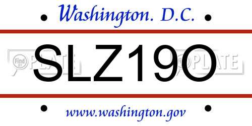 SLZ19O District Of Columbia License Plate