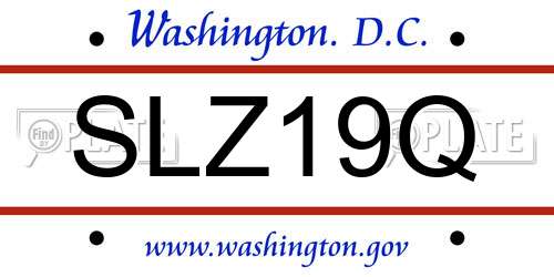 SLZ19Q District Of Columbia License Plate