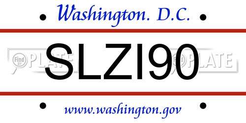 SLZI90 District Of Columbia License Plate