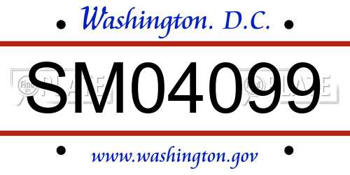SM04099 District Of Columbia License Plate