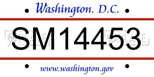 SM14453 District Of Columbia License Plate