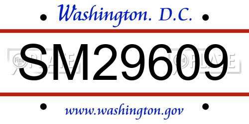 SM29609 District Of Columbia License Plate