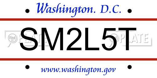 SM2L5T District Of Columbia License Plate