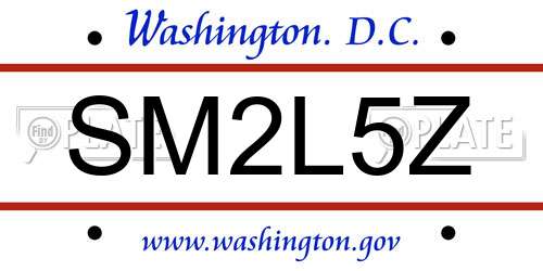 SM2L5Z District Of Columbia License Plate