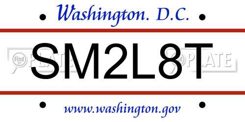SM2L8T District Of Columbia License Plate