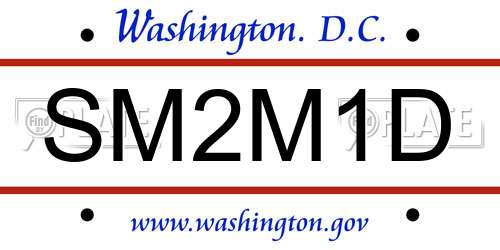 SM2M1D District Of Columbia License Plate