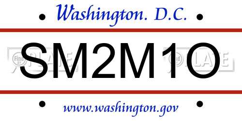 SM2M1O District Of Columbia License Plate