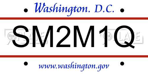 SM2M1Q District Of Columbia License Plate