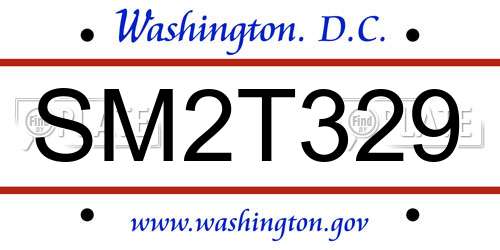 SM2T329 District Of Columbia License Plate