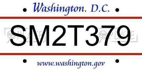 SM2T379 District Of Columbia License Plate