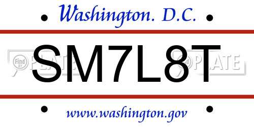 SM7L8T District Of Columbia License Plate