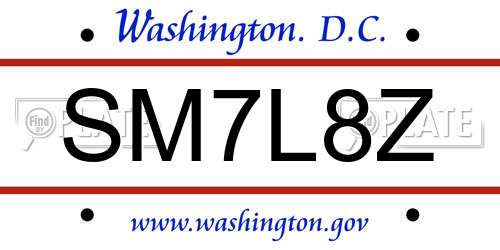 SM7L8Z District Of Columbia License Plate