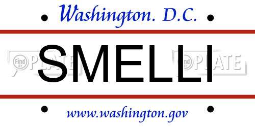 SMELLI District Of Columbia License Plate
