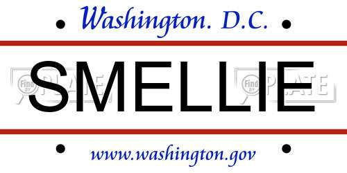 SMELLIE District Of Columbia License Plate