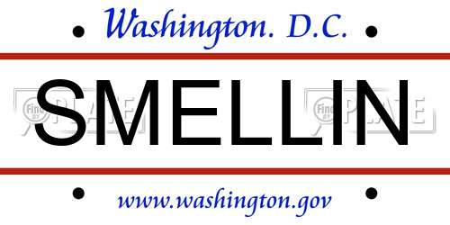SMELLIN District Of Columbia License Plate