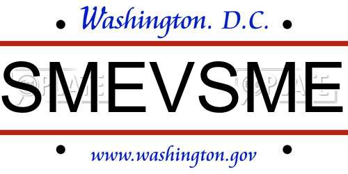 SMEVSME District Of Columbia License Plate