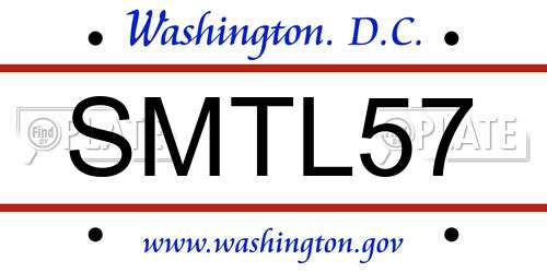 SMTL57 District Of Columbia License Plate