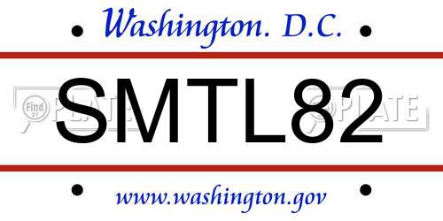 SMTL82 District Of Columbia License Plate