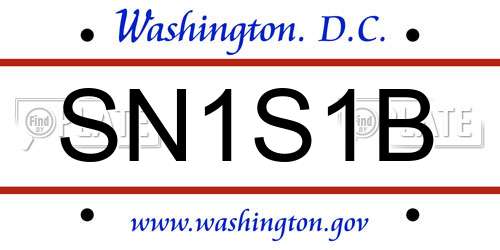 SN1S1B District Of Columbia License Plate