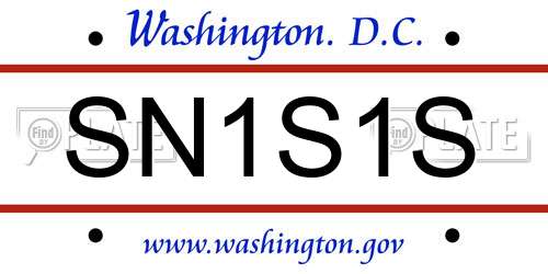 SN1S1S District Of Columbia License Plate