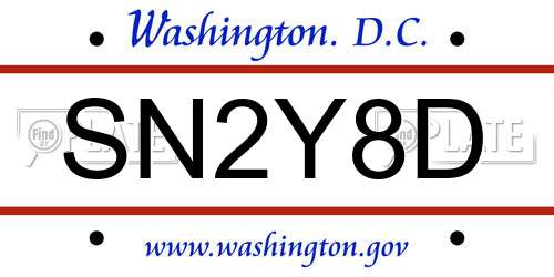 SN2Y8D District Of Columbia License Plate