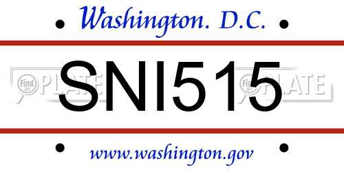SNI515 District Of Columbia License Plate