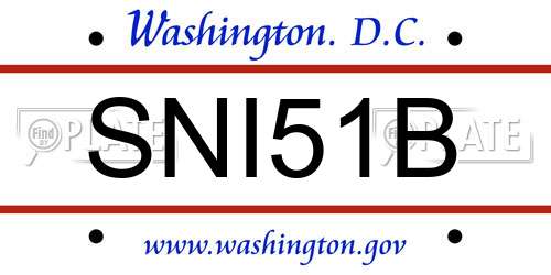 SNI51B District Of Columbia License Plate