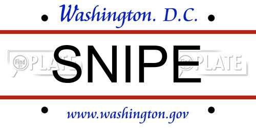 SNIPE District Of Columbia License Plate