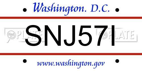 SNJ57I District Of Columbia License Plate