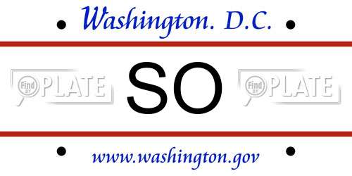 SO District Of Columbia License Plate