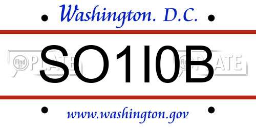 SO1I0B District Of Columbia License Plate
