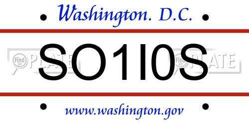 SO1I0S District Of Columbia License Plate
