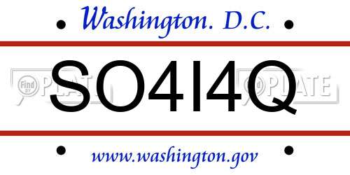 SO4I4Q District Of Columbia License Plate