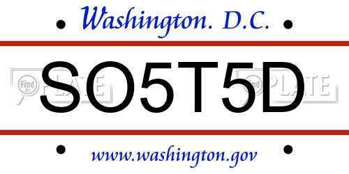 SO5T5D District Of Columbia License Plate